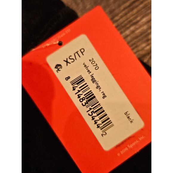 NEW Spanx Pants Womens xs Extra Small Black Velvet velour Leggings y2k classic - Picture 2 of 7